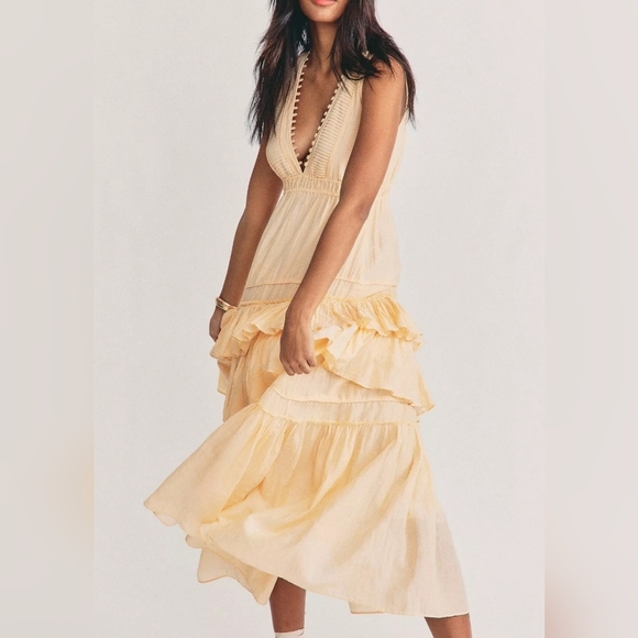 Loveshackfancy Jordie Dress Warm Sand NEW - Picture 8 of 8